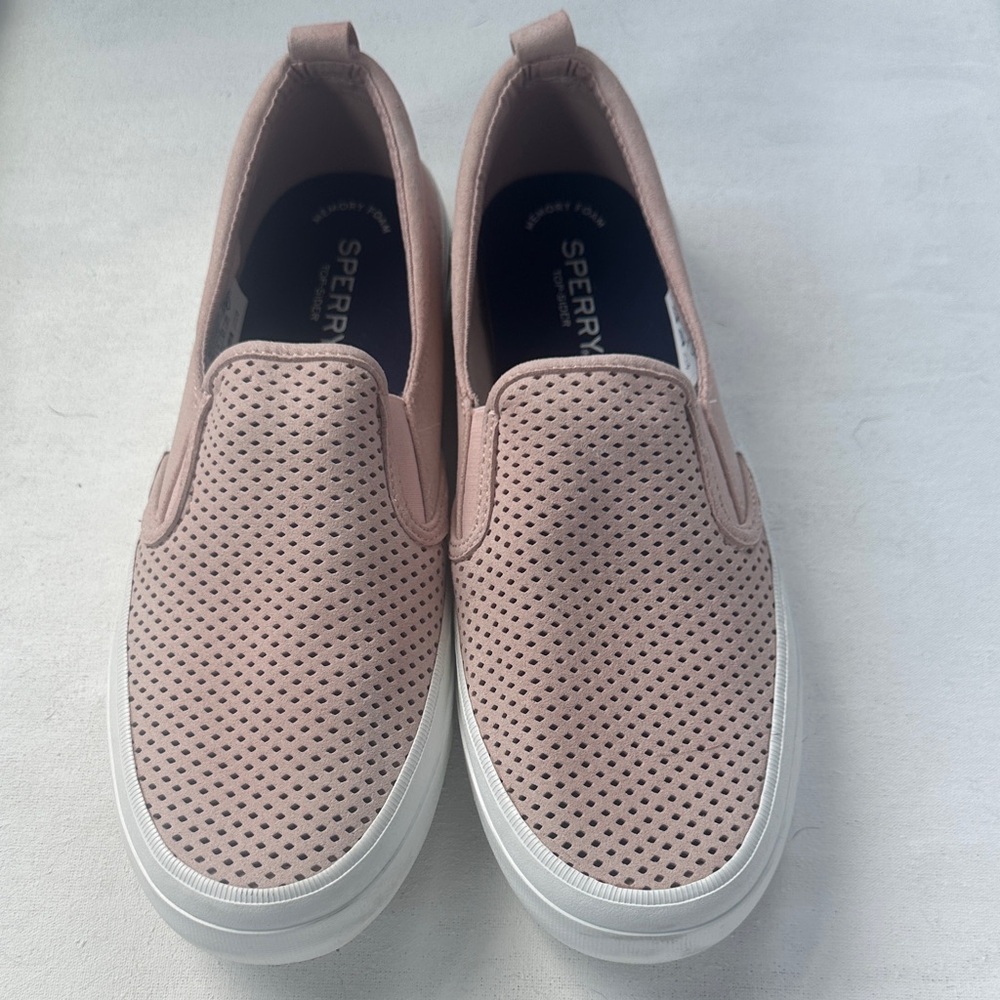 Sperry Blush Perforated Slip-On Shoes